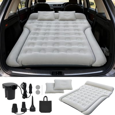 Voertuigmatras - Luchtbed Auto - Comfortabel Reizen - Opvouwbaar Opbergen - XL Formaat - Grijs