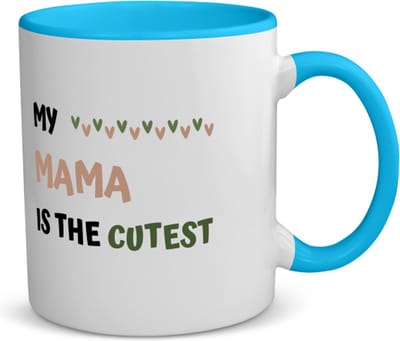 Akyol - my mama is the cutest koffiemok - theemok - blauw - Mama - schattige moeder - moeder cadeautjes - moederdag - verjaardagscadeau - verjaardag - cadeau - geschenk - kado - gift - moeder artikelen - 350 ML inhoud