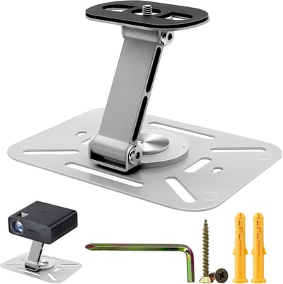 360° Verstelbare Projector Houder voor Plafondmontage - Rotating Mini Projector Stand voor Thuisbioscoop, Kantoor en Speelkamer met 1/4 Inch Schroefinterface