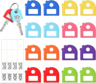 Stretchy All-in-One sleutelhoezen voor sleutelaanduiding - 16 stuks, geschikt voor diverse sleutels en eenvoudig te gebruiken
