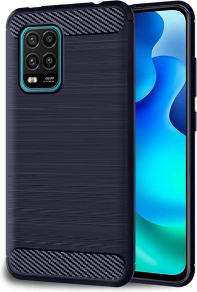 ebestStar - Hoes geschikt voor Xiaomi Mi 10 Lite, TPU Bescherming Cover, Koolstof Design Hoesje, Donkerblauw