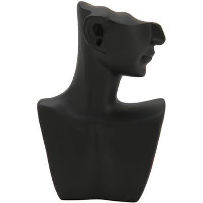 Buste d'exposition pour collier Résine Chaîne Présentoir à bijoux Mannequin Support pour Pendentif Boucle d'oreille S Noir