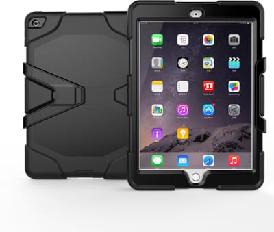 Hoes geschikt voor iPad Air 2 2014 Extreme Robuuste Armor Case Hoesje Tablethoes Zwart