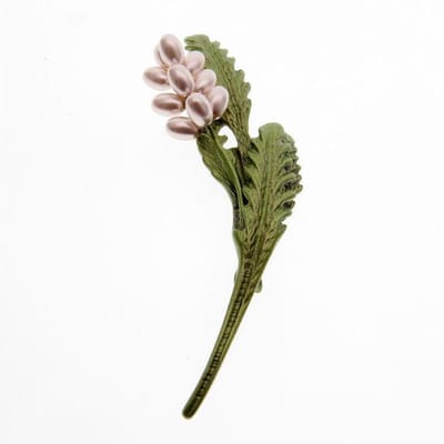 Vintage Plantenblad Broches Voor Vrouwen Bladeren Parel Ginkgo Broche Speld Corsage Klassieke Feest Accessoires beige