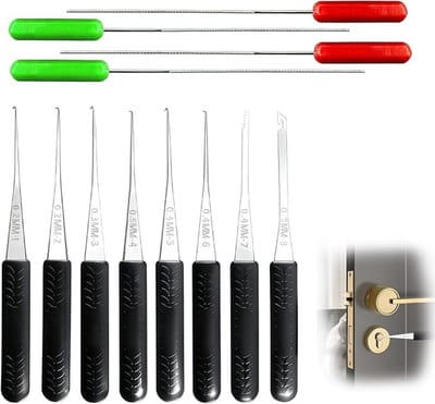 Gereedschap voor het verwijderen van vreemde voorwerpen - 12 stuks -Gereedschap voor het verwijderen van afgebroken sleutels - lockpickgereedschap - Multifunctionele extractor - Duurzaam roestvrij staal - Geschikt voor thuis- kantoor en garage