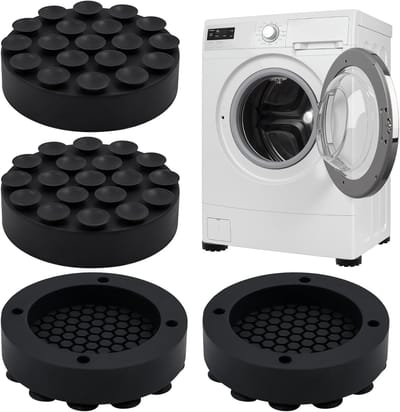 Set van 4 Antivibratie Dempers voor Wasmachines en Drogen, Rubber Voeten, Geluidsisolatie en Stabiliteit