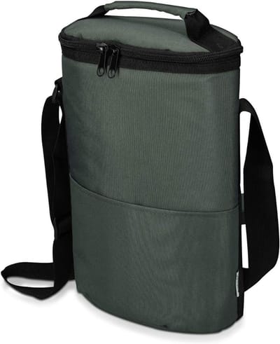Koeltas voor 2 Wijnflessen - Ideaal voor Prosecco en Bier - Draagtas met Schouderband - Grijs