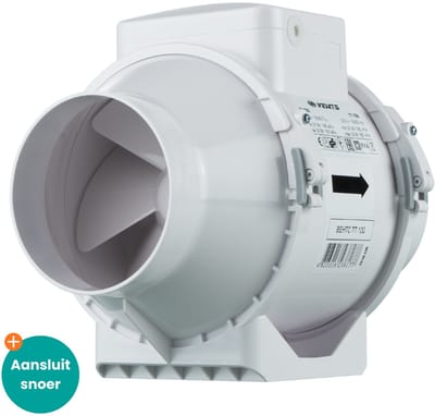Vents TT buisventilator 100 mm - Met aansluitsnoer - 187 m³/h