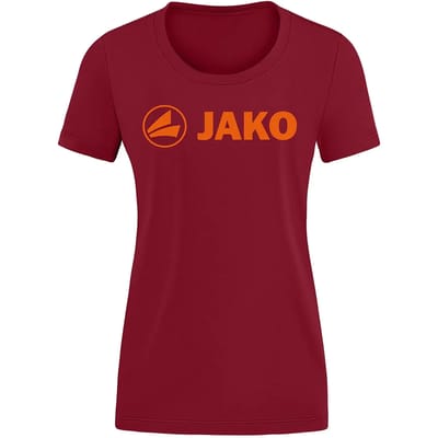 Jako Promo T-Shirt Dames - Wijnrood / Fluo Oranje | Maat: 34