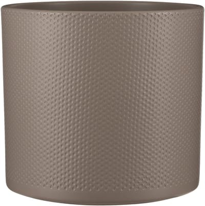 Mica Decorations Bloempot - taupe - relief - keramiek - 28 x 26 cm - plantenpotten binnen