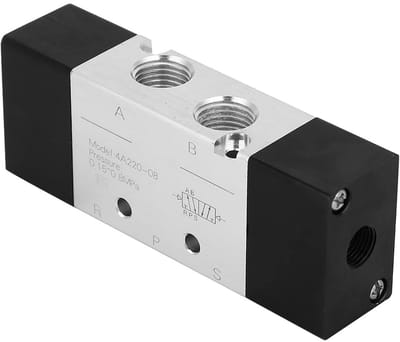 Dailygoods- Pneumatische Klep 5 Weg/2 Positie - Solenoid Ventiel - Inlaat/Uitlaat PT 1/4 - Handmatige Ventiel - Hoge Kwaliteit Materiaal - Schokbestendig - Solenoïde Klep