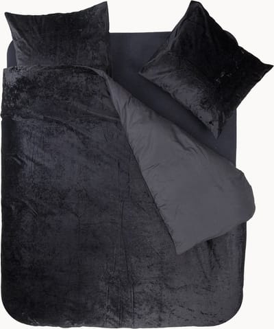 Y-NOT - Dekbedovertrek - Crystal Velvet Waiting For You Jet Black - 1 Persoons - Zwart