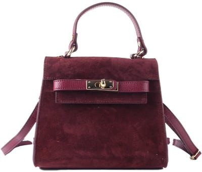 Giuliano lederen handtas Melisa - Suede - Made in Italy - Bordeaux