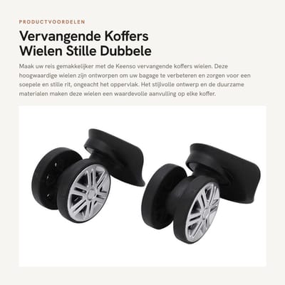 Dailygoods- Kofferwielen Vervangset - Stil - Duurzaam - Hoogwaardige Materialen - Eenvoudige Installatie - Meerdere Schroeven - Bagagewielen