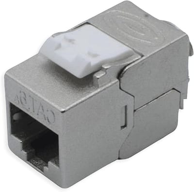 Netwerkmodule Keystone - LAN Jack - Netwerk Installatie - Gereedschapsloze Montage - Cat6A STP - Zilver