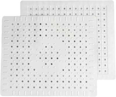 2 stuks Gootsteenmat - 31 x 26 cm - Rubber - Spoelbakmat - Spoelmat - Voor spoelbak - Mat - Spoelbakbescherming - Spatbescherming - Afdruipmat - Wit