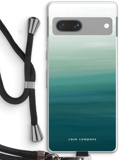 Case Company® - Hoesje met koord geschikt voor Google Pixel 7 hoesje met Koord - Ocean - Telefoonhoesje met Zwart Koord - Bescherming aan alle Kanten en Over de Schermrand