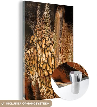 MuchoWow® Glasschilderij 40x60 cm - Schilderij acrylglas - Verf - Abstract - Design - Foto op glas - Schilderijen