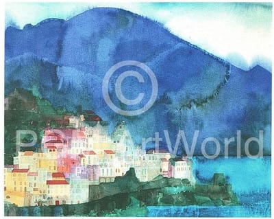 Kunstdruk Ralf Westphal - Amalfi, Golf von Salerno 70x50cm