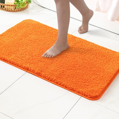 JGS ® Zachte en Absorberende Badkamermat met Antislip Onderzijde in Oranje, 40 x 60 cm
