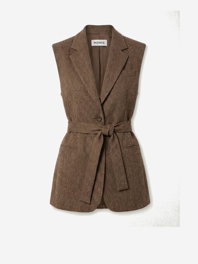 OMBRE Gilet - Slim Fit - Knopen - Effen Bruin S