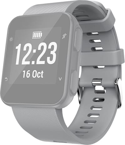 Siliconen bandje - geschikt voor Garmin Forerunner 30 / 35 - grijs
