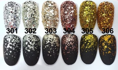 Nailart Glitters - Nagel glitters - Korneliya Metal Mix SET met 18 STUKS 301-318
