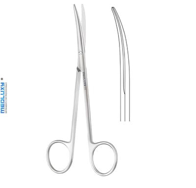 Medluxy - Verbandschaar Metzenbaum Prepareerschaar - Gebogen - Stompe Punt 18 cm - Professionele Kwaliteit Dissectie, Verpleegkundige Schaar, Chirurgische Schaar, EHBO