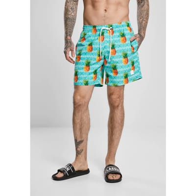 Urban Classics - Pattern Pineapple Zwemshorts - S - Multicolours