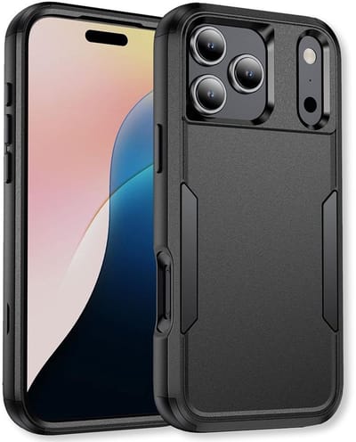 Mobiq - Layered Armor Hoesje geschikt voor iPhone 17 Pro - zwart