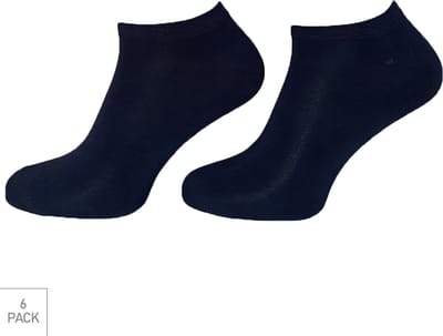 Boru Bamboo - 6-Pack - Sneakersokken met Badstof Zool - Bamboe - Hypoallergeen - Heren / Dames - marine - 40-46 - 2309