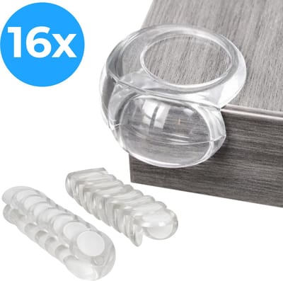 Nuvance Hoekbeschermers Baby - 16 stuks - Hoekbeschermer voor Tafel - Hoekbescherming - Stootrand voor Kinderen - Transparant