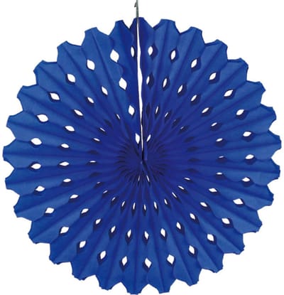 Folat - Papieren waaier Blauw 45 cm