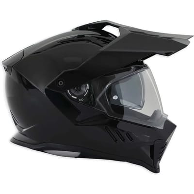 Simpson Xcursion Solid Zwart Metal Adventure Integraalhelm - Helm