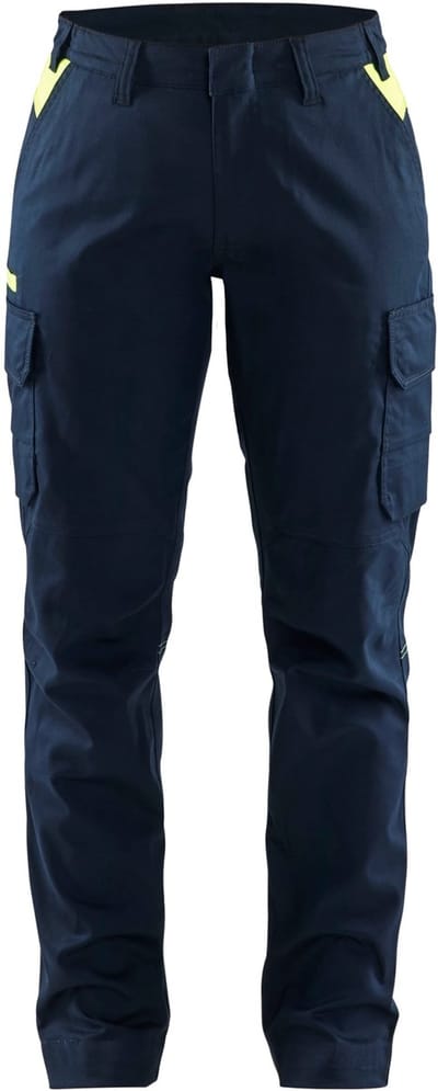 Blaklader Dames industrie werkbroek stretch 7144-1832 - Donker marineblauw/High Vis Geel - C46