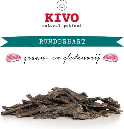 Kivo Petfood Hondensnack Runderhart 250 gram - Graan en Glutenvrij