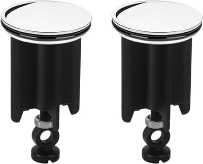 Universele Wastafelstop 40 mm Chroom en Zwart - 2 Stuks