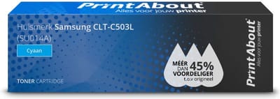 PrintAbout huismerk Toner CLT-C503L (SU014A) Cyaan Geschikt voor Samsung