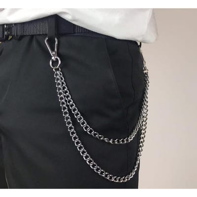Punk Stijl Metalen Mode Tailleketting Jeans Accessoires Hanger Hip-hop Veelzijdige Broekketting black