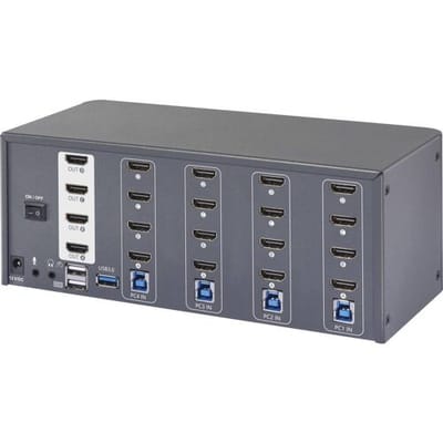 SpeaKa Professional 4 Port HDMI Multi Display KVM Switch 4 x 4 poorten KVM-console HDMI 3840 x 2160 Pixel