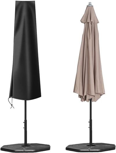 Famanu - Parasolhoes, 600D Oxford-stof, waterdichte terrasparasolhoezen met ritssluiting (136 x 23 x 25 cm), voor parasol Ø 200 cm, tuin, buitenparasol