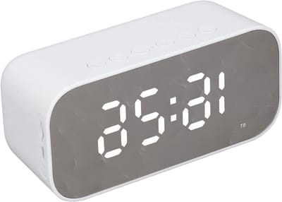 Wekkerradio met Bluetooth - Digitale Klok Radio - Wakker Worden - Dubbel Alarm Temperatuur - 145 mm - Wit