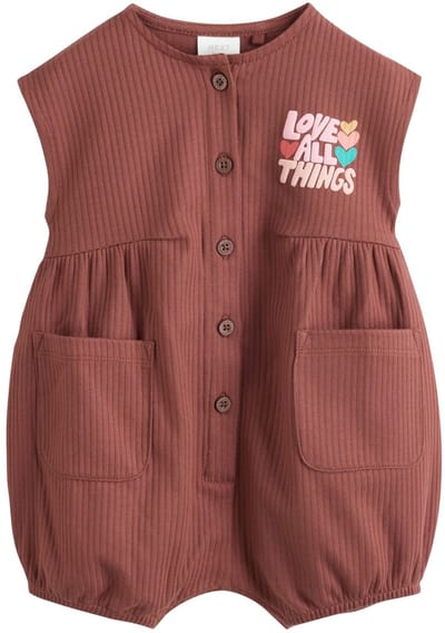 Next - Meisjes - Babyrompertje met knopensluiting - Bruin