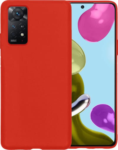 Hoesje - Geschikt voor Xiaomi Redmi Note 11s - Sterk & Shockproof - Siliconen Case - Hoes Cover - Telefoonhoes - Rood