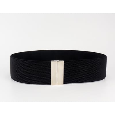 Dames Elastische Riem Mode Band Brede Riemen Taille Riem Vrouwelijke Gesp Tailleband Corset Decoratie Accessoires black