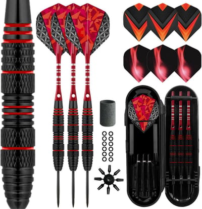 Professionele Stalen Tip Darts Set met Aluminium Assen en Accessoires