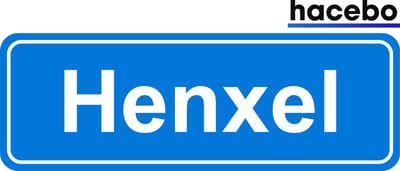 Hacebo - Plaatsnaam Sticker - 29x10 CM - Henxel sticker - Verkeersborden sticker - grappige cadeaus - Henxel
