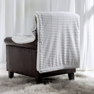 Zydante Fleece Deken - Ridgeline Sherpa - Lichtgrijs / 230x230 cm