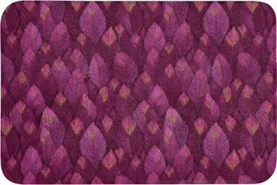 Badmat 90x60 cm - Antislip - Bladeren - Patroon - Burgundy - Badmatten voor badkamer - Badkamermat - Douchemat - Badkamer mat