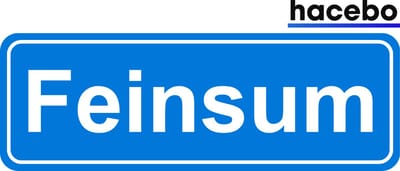 Hacebo - Plaatsnaam Sticker - 29x10 CM - Feinsum sticker - Verkeersborden sticker - grappige cadeaus - Feinsum